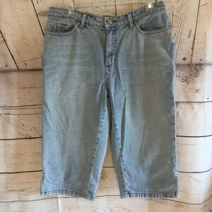 Lee Womens Light Blue Denim Capri High Rise Jeans Size 12